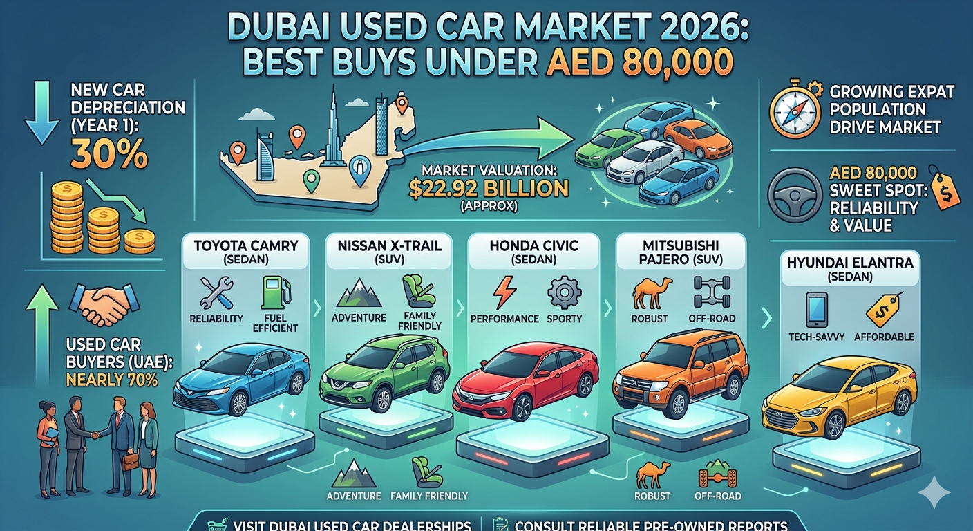 Best Used Cars Under AED 80,000 in Dubai 2026